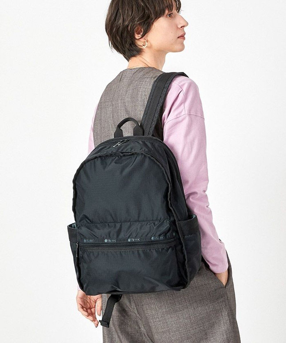 【レスポートサック/LeSportsac】のROUTE BACKPACK/リサイクルドブラックJP 人気、トレンドファッション・服の通販 founy(ファニー) 　ファッション　Fashion　レディースファッション　WOMEN　バッグ　Bag　クッション　Cushion　軽量　Lightweight　シンプル　Simple　スポーツ　Sports　トラベル　Travel　人気　Popularity　プリント　Print　ポケット　Pocket　無地　Plain Color　リュック　Ruck Sack　おすすめ　Recommend　旅行　Travel　ビジネス 仕事 通勤　Business　 other-1|ID: prp329100002471604 ipo3291000000029069697