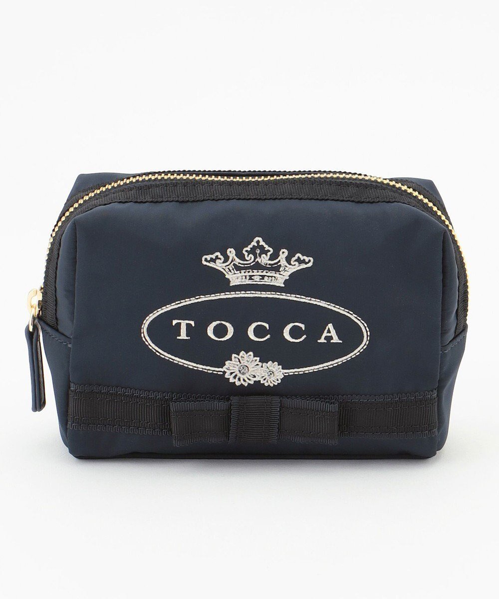 【トッカ/TOCCA】のLOGO POUCH ポーチ インテリア・キッズ・メンズ・レディースファッション・服の通販 founy(ファニー) 　ファッション　Fashion　レディースファッション　WOMEN　財布　Wallets　ポーチ　Pouches　おすすめ　Recommend　フォルム　Form　フラット　Flat　ベーシック　Basic　ポケット　Pocket　ポーチ　Pouch　エレガント 上品　Elegant　財布　Wallet　[新色]ネイビー系|ID: prp329100002513348 ipo3291000000028572700