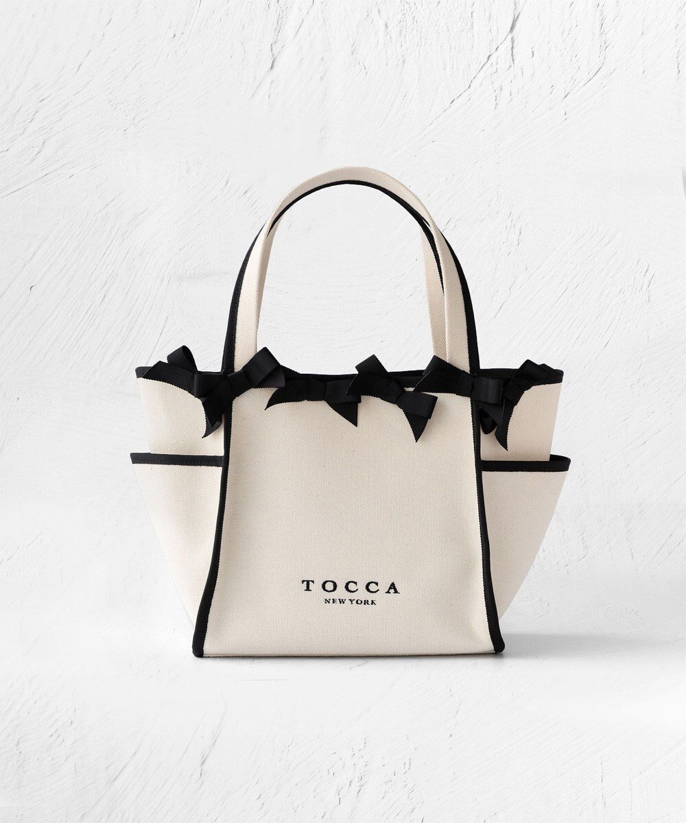 【トッカ/TOCCA】のOCTUPLE RIBBON TOTE M トートバッグ M インテリア・キッズ・メンズ・レディースファッション・服の通販 founy(ファニー) 　ファッション　Fashion　レディースファッション　WOMEN　バッグ　Bag　キャンバス　Canvas　コレクション　Collection　トリミング　Trimming　トレンド　Trend　ポケット　Pocket　モダン　Modern　リボン　Ribbon　リュクス　Luxe　人気　Popularity　財布　Wallet　ビジネス 仕事 通勤　Business　ブラック系5|ID: prp329100002515902 ipo3291000000028572183