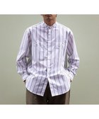 【カシヤマ/KASHIYAMA / MEN】のGIZA 100/2 バンドカラーシャツ ネイビーレールストライプ|ID: prp329100002521170 ipo3291000000029081830