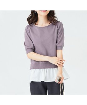 【エニィ スィス/any SiS】 【洗える】シャツテール ニットTシャツ人気、トレンドファッション・服の通販 founy(ファニー) ファッション Fashion レディースファッション WOMEN トップス・カットソー Tops/Tshirt ニット Knit Tops シャツ/ブラウス Shirts/Blouses ロング / Tシャツ T-Shirts S/S・春夏 Ss・Spring/Summer セーター Sweater ペプラム Peplum 夏 Summer 春 Spring 楽ちん Easy 洗える Washable ビジネス 仕事 通勤 Business |ID:prp329100002560652