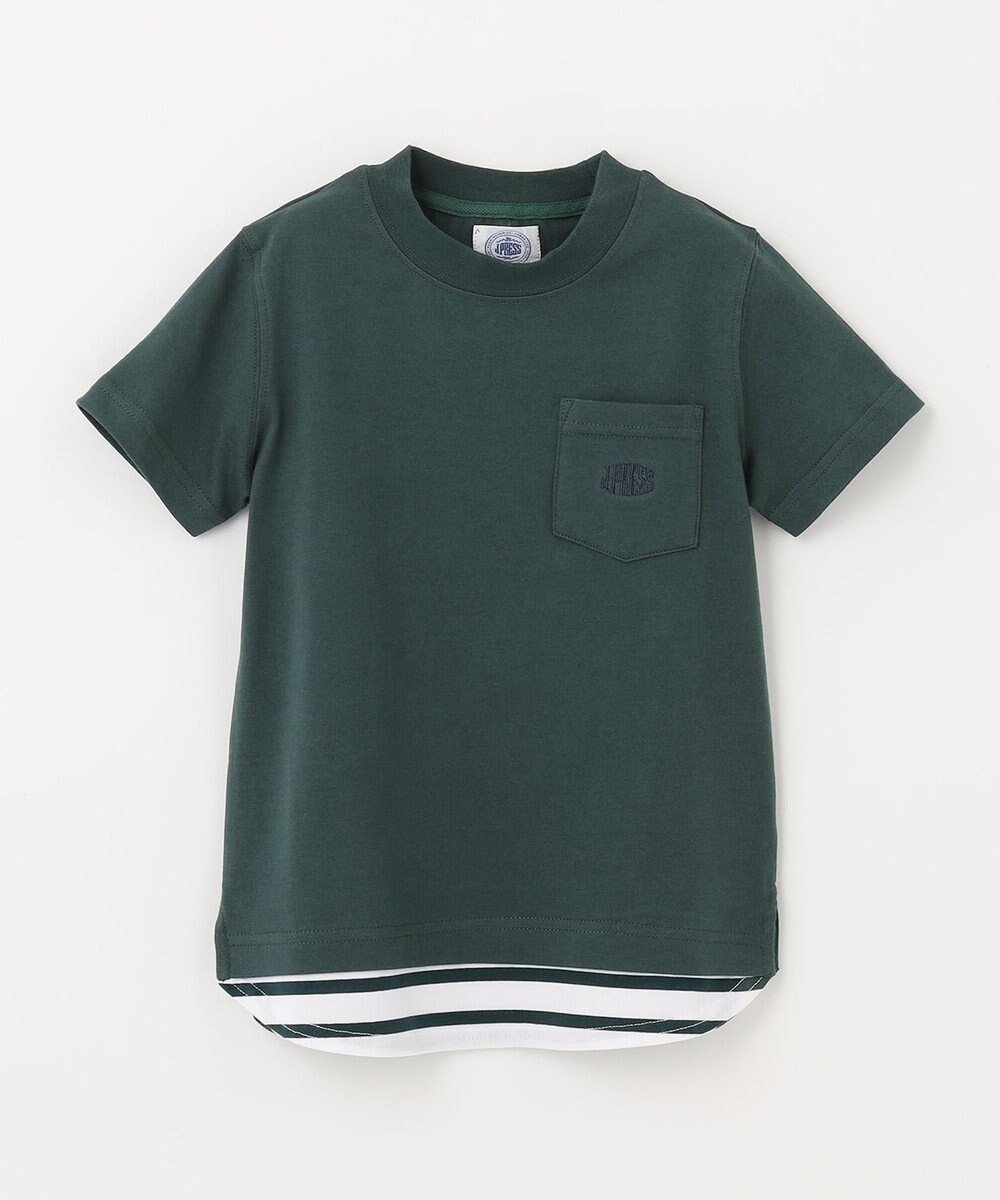 【ジェイ プレス/J.PRESS / KIDS】の【110-130cm】フェイクレイヤード Tシャツ インテリア・キッズ・メンズ・レディースファッション・服の通販 founy(ファニー) 　ファッション　Fashion　キッズファッション　KIDS　トップス・カットソー　Tops/Tees/Kids　S/S・春夏　Ss・Spring/Summer　カットソー　Cut And Sew　ボーダー　Border　再入荷　Restock/Back In Stock/Re Arrival　夏　Summer　春　Spring　グリーン系|ID: prp329100002581745 ipo3291000000029437141