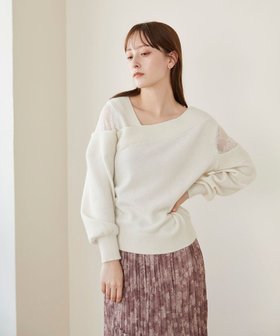 【フェルゥ/Feroux】のFOXブレンドレースコンビ ニット 人気、トレンドファッション・服の通販 founy(ファニー) ファッション Fashion レディースファッション WOMEN トップス・カットソー Tops/Tshirt ニット Knit Tops A/W・秋冬 Aw・Autumn/Winter・Fw・Fall-Winter カーディガン Cardigan スタイリッシュ Stylish セーター Sweater ハイネック High Neck フェミニン Feminine レース Race ワイド Wide 再入荷 Restock/Back In Stock/Re Arrival |ID:prp329100002651873