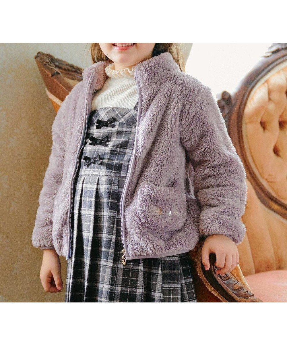 【エニファム/any FAM / KIDS】のネコポケットボアブルゾン インテリア・キッズ・メンズ・レディースファッション・服の通販 founy(ファニー) 　ファッション　Fashion　キッズファッション　KIDS Children’s Clothing　アウター　Coat Outerwear /Kids　イラスト　Illustration　洗える　Washable　ジャケット　Jacket　チャーム　Charm　定番　Standard　ネコ　Cat　パーカー　Hoodie　ビジュー　Bijou　ブルゾン　Blouson　ポケット　Pocket　モチーフ　Motif　ライナー　Liner　ラベンダー　Lavender　ループ　Loop　A/W・秋冬　Aw・Autumn/Winter・Fw・Fall-Winter　ロシアンブルー|ID: prp329100002752968 ipo3291000000032086635