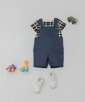 【組曲 / KIDS/KUMIKYOKU】の【80-90cm】Check 半袖オーバーオール 人気、トレンドファッション・服の通販 founy(ファニー) ファッション Fashion キッズファッション KIDS A/W・秋冬 Aw・Autumn/Winter・Fw・Fall-Winter チェック Check プリント Print ベビー Baby ベーシック Basic ロンパース Rompers 半袖 Short Sleeve |ID:prp329100002752972