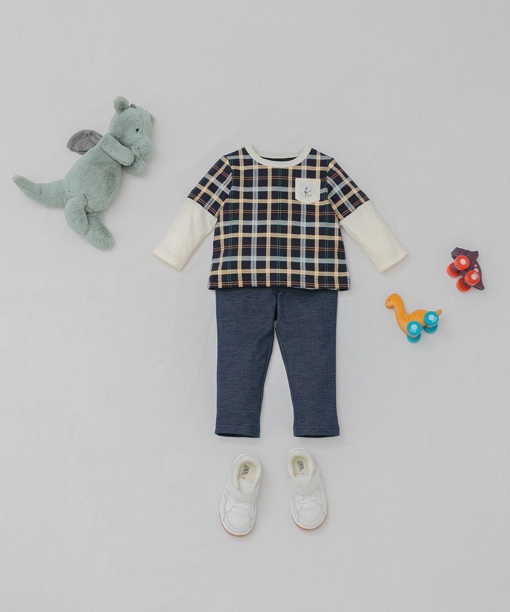 【組曲 / KIDS/KUMIKYOKU】の【80-90cm】Check セットアップ 人気、トレンドファッション・服の通販 founy(ファニー) 　ファッション　Fashion　キッズファッション　KIDS　A/W・秋冬　Aw・Autumn/Winter・Fw・Fall-Winter　セットアップ　Set Up　チェック　Check　デニム　Denim　プリント　Print　ベビー　Baby　レギンス　Leggings　長袖　Long Sleeve　 other-1|ID: prp329100002752973 ipo3291000000029392205