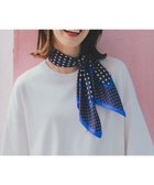 【マルカオリジナル/Marca originals】の【Marcaオリジナル】ラインボーダードット 小判 シルクツイル スカーフ ブルー|ID: prp329100002773534 ipo3291000000026358722