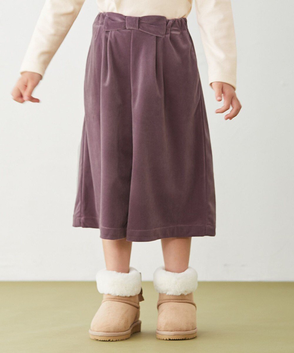 【エニファム/any FAM / KIDS】のエステルベロアガウチョ インテリア・キッズ・メンズ・レディースファッション・服の通販 founy(ファニー) 　ファッション　Fashion　キッズファッション　KIDS　ボトムス　Bottoms/Kids　秋　Autumn/Fall　ガウチョ　Gaucho　ベロア　Velor　ポケット　Pocket　ラベンダー　Lavender　リボン　Ribbon　A/W・秋冬　Aw・Autumn/Winter・Fw・Fall-Winter　ラベンダー|ID: prp329100002782383 ipo3291000000029392358