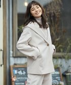 【23区/NIJYUSANKU】の【CLASSY.1月号掲載】ウールカシミヤビーバー フード付き ショートコート ライトベージュ系|ID: prp329100002826677 ipo3291000000028418812