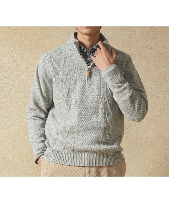 【ジェイ プレス/J.PRESS / MEN】の【Cash Lamb s Wool】ケーブルハーフジップ ニット インテリア・キッズ・メンズ・レディースファッション・服の通販 founy(ファニー) https://founy.com/ ファッション Fashion メンズファッション MEN トップス・カットソー Tops/Tshirt/Men ニット Knit Tops カシミヤ Cashmere セーター Sweater バランス Balance モチーフ Motif A/W・秋冬 Aw・Autumn/Winter・Fw・Fall-Winter 再入荷 Restock/Back In Stock/Re Arrival |ID: prp329100002886177 ipo3291000000028704082