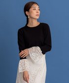 【組曲/KUMIKYOKU】の【KUMIKYOKU NAVY】レーススリーブ ニット 人気、トレンドファッション・服の通販 founy(ファニー) ファッション Fashion レディースファッション WOMEN トップス・カットソー Tops/Tshirt ニット Knit Tops A/W・秋冬 Aw・Autumn/Winter・Fw・Fall-Winter エレガント 上品 Elegant ギャザー Gather スリット Slit スリーブ Sleeve セットアップ Set Up セーター Sweater ボトム Bottom レース Race thumbnail ブラック系|ID: prp329100002907788 ipo3291000000028416345