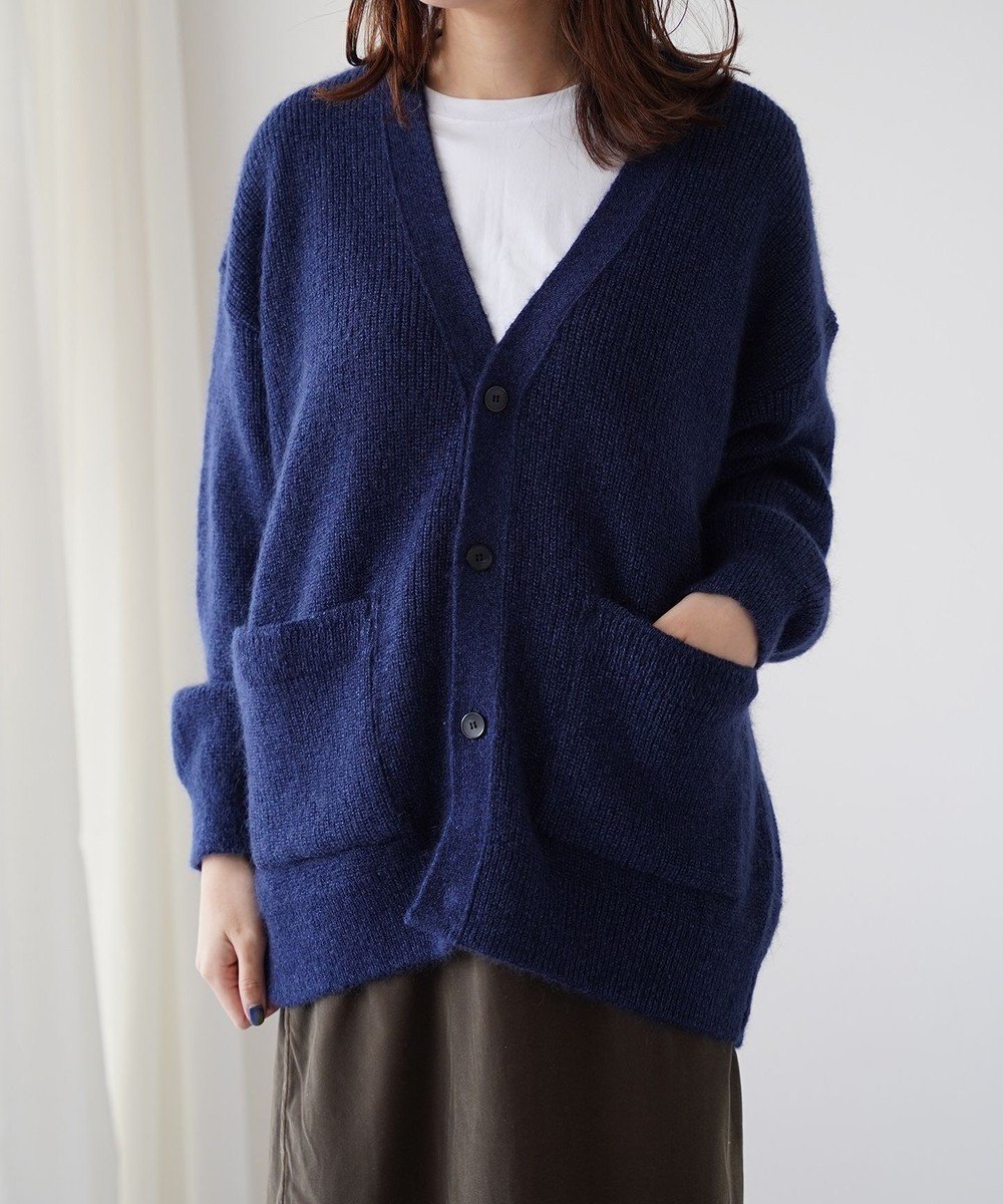 【ホワイトメイルズ/WHITE MAILS】の【UNISEX】WASHI MOHAIR RIB KNIT OVERSIZED カーディガン インテリア・キッズ・メンズ・レディースファッション・服の通販 founy(ファニー) 　ファッション　Fashion　レディースファッション　WOMEN　トップス・カットソー　Tops/Tshirt　ニット　Knit Tops　カーディガン　Cardigans　カーディガン　Cardigan　吸水　Water Absorption　抗菌　Antibacterial　軽量　Lightweight　なめらか　Smooth　パッチ　Patch　ポケット　Pocket　モヘア　Mohair　ユニセックス　Unisex　冬　Winter　A/W・秋冬　Aw・Autumn/Winter・Fw・Fall-Winter　S/S・春夏　Ss・Spring/Summer　夏　Summer　ブルー|ID: prp329100002907862 ipo3291000000028795209