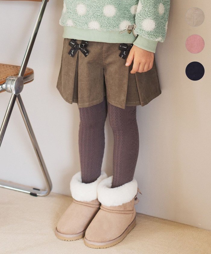 【エニファム/any FAM / KIDS】のコーデュロイキュロット インテリア・キッズ・メンズ・レディースファッション・服の通販 founy(ファニー) https://founy.com/ ファッション Fashion キッズファッション KIDS ボトムス Bottoms/Kids A/W・秋冬 Aw・Autumn/Winter・Fw・Fall-Winter おすすめ Recommend キュロット Culottes コーデュロイ Corduroy タイツ Tights ポケット Pocket リボン Ribbon 冬 Winter |ID: prp329100002922179 ipo3291000000029391342