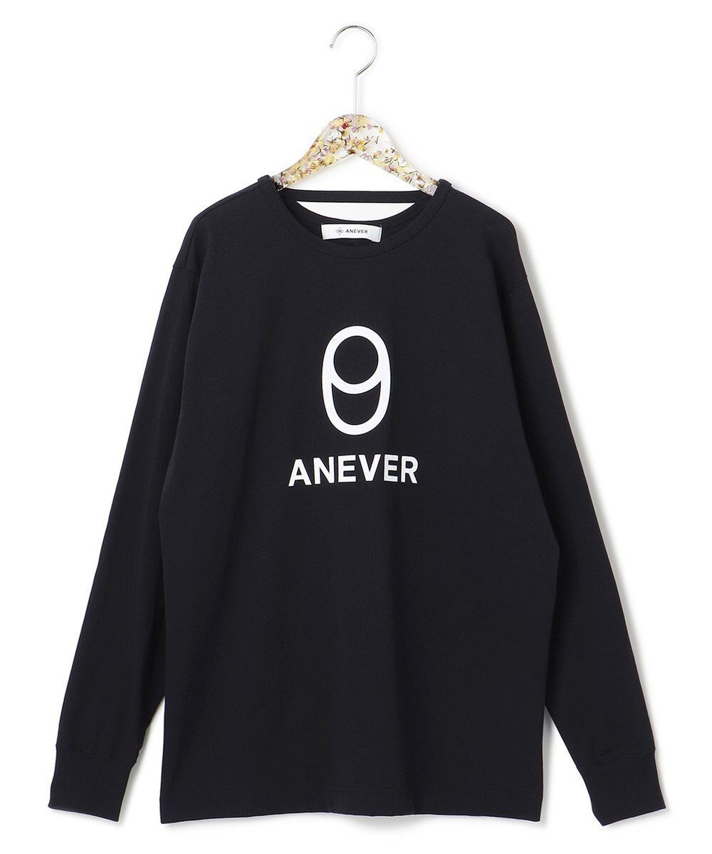 【アンエバー/ANEVER】の洗える【ビッグシルエット】09 フロッキープリント 長袖Tシャツ インテリア・キッズ・メンズ・レディースファッション・服の通販 founy(ファニー) 　ファッション　Fashion　レディースファッション　WOMEN　トップス・カットソー　Tops/Tshirt　シャツ/ブラウス　Shirts/Blouses　ロング / Tシャツ　T-Shirts　カットソー　Cut and Sewn　A/W・秋冬　Aw・Autumn/Winter・Fw・Fall-Winter　S/S・春夏　Ss・Spring/Summer　カットソー　Cut And Sew　ビッグ　Big　夏　Summer　洗える　Washable　長袖　Long Sleeve　ブラック系|ID: prp329100002940530 ipo3291000000025163938