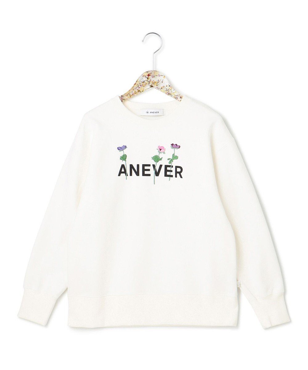 【アンエバー/ANEVER】の【洗える】フラワーエンブロイダリー ロゴ スウェット 人気、トレンドファッション・服の通販 founy(ファニー) 　ファッション　Fashion　レディースファッション　WOMEN　トップス・カットソー　Tops/Tshirt　パーカ　Sweats　スウェット　Sweat　A/W・秋冬　Aw・Autumn/Winter・Fw・Fall-Winter　S/S・春夏　Ss・Spring/Summer　スウェット　Sweat　タオル　Towel　フィット　Fit　ヴィンテージ　Vintage　吸水　Water Absorption　夏　Summer　洗える　Washable　 other-1|ID: prp329100002940532 ipo3291000000024022958