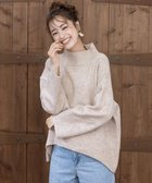 【ティアクラッセ/Tiaclasse】の【洗える】モックネックポインテルニットトップス ベージュ|ID:prp329100002962967