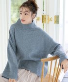 【ティアクラッセ/Tiaclasse】の【洗える】モックネックポインテルニットトップス ブルー|ID:prp329100002962967