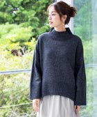 【ティアクラッセ/Tiaclasse】の【洗える】モックネックポインテルニットトップス ネイビー|ID:prp329100002962967