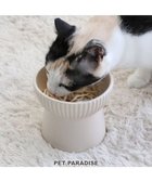 【ペットパラダイス/PET PARADISE / GOODS】の猫 フードボウル 陶器 斜め ホワイト ベージュ ベージュ|ID: prp329100002991651 ipo3291000000029391613