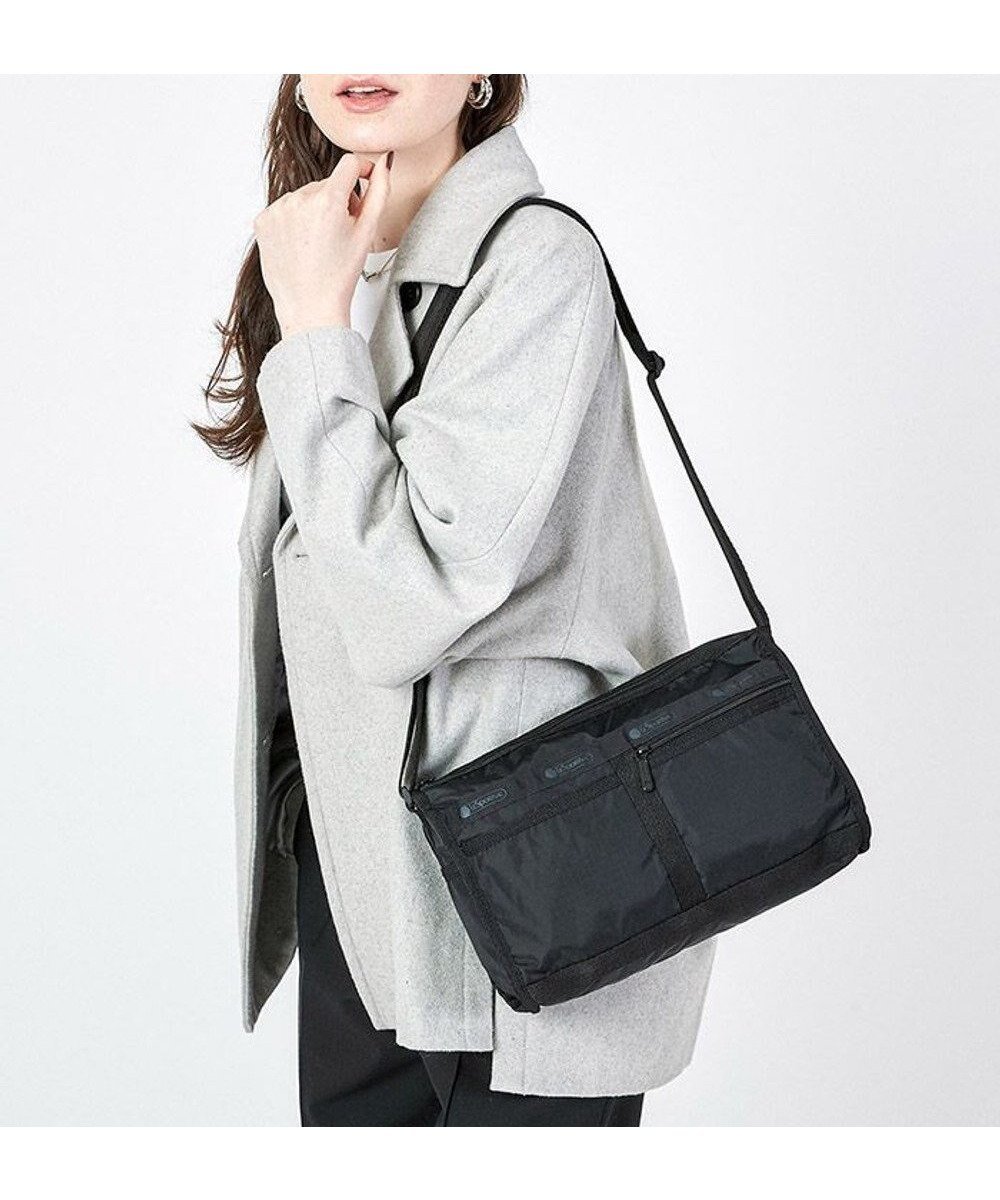 【レスポートサック/LeSportsac】のDELUXE SHOULDER SATCHEL/リサイクルドブラックJP 人気、トレンドファッション・服の通販 founy(ファニー) 　ファッション　Fashion　レディースファッション　WOMEN　軽量　Lightweight　シンプル　Simple　人気　Popularity　プリント　Print　ポケット　Pocket　ポーチ　Pouch　無地　Plain Color　おすすめ　Recommend　ビジネス 仕事 通勤　Business　 other-1|ID: prp329100002993575 ipo3291000000029255153