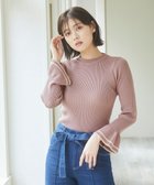 【フェルゥ/Feroux】の【WEB限定カラーあり】袖フレアバイカラー ニット キャメル系1|ID: prp329100003012006 ipo3291000000029436472