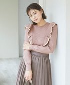 【フェルゥ/Feroux】の【WEB限定カラーあり】ショルダーフリルバイカラー ニット キャメル系1|ID: prp329100003012007 ipo3291000000029436480