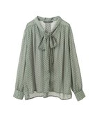 【イェッカ ヴェッカ/YECCA VECCA】のジオメ柄ボウタイブラウス Green|ID: prp329100003061821 ipo3291000000027765571