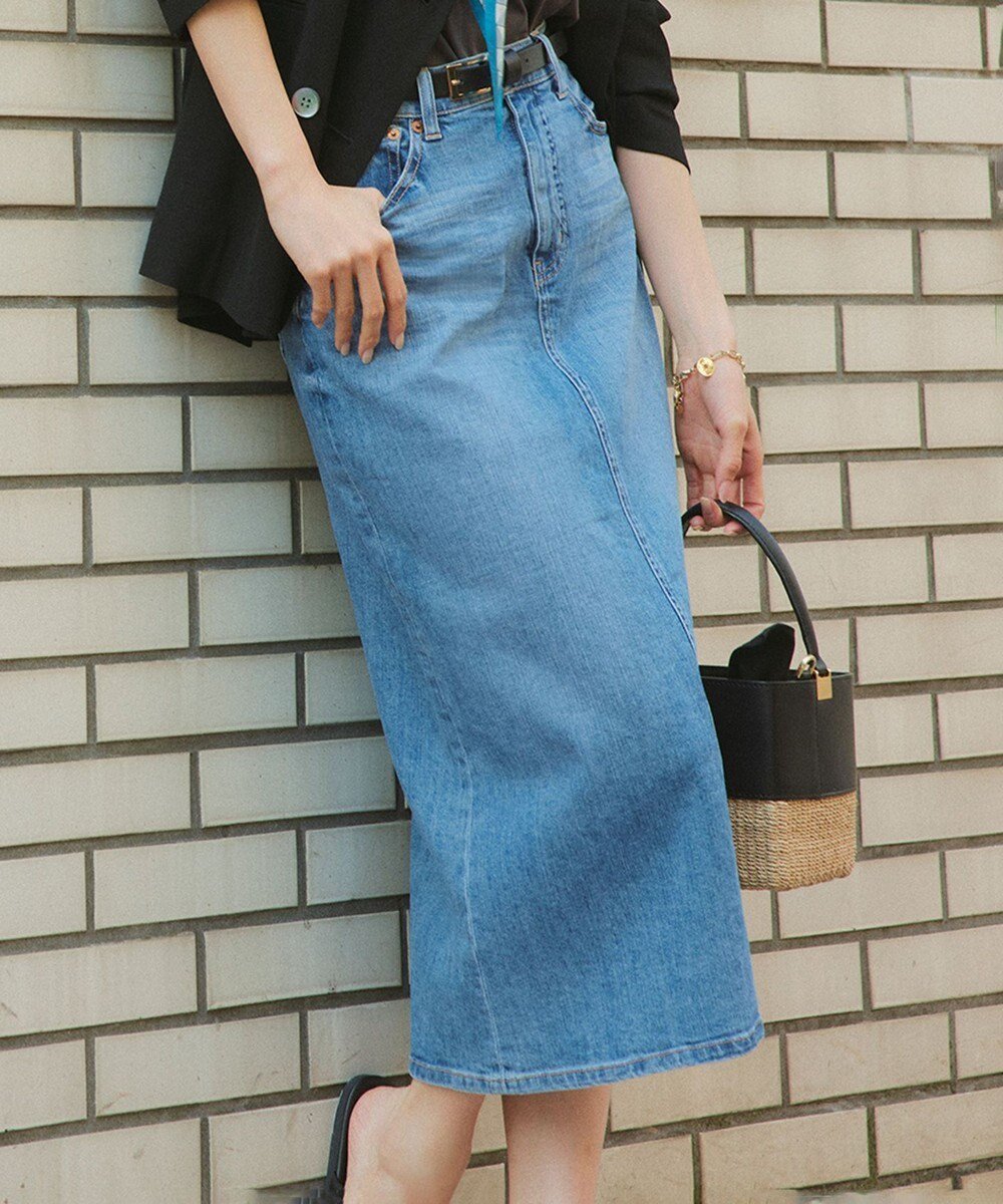 【23区/NIJYUSANKU】の【洗える】23区DENIM ストレッチデニム スカート 人気、トレンドファッション・服の通販 founy(ファニー) 　ファッション　Fashion　レディースファッション　WOMEN　スカート　Skirt　デニムスカート　Denim Skirts　洗える　Washable　シルケット　Mercerization　ジャケット　Jacket　ジーンズ　Jeans　スキニー　Skinny　ストレッチ　Stretch　スリット　Slit　デニム　Denim　フィット　Fit　ポケット　Pocket　ミドル　Middle　A/W・秋冬　Aw・Autumn/Winter・Fw・Fall-Winter　再入荷　Restock/Back In Stock/Re Arrival　S/S・春夏　Ss・Spring/Summer　夏　Summer　2023春夏・S/S　Ss,Spring/Summer,2023　2023年　2023　 other-1|ID: prp329100003088199 ipo3291000000028402296