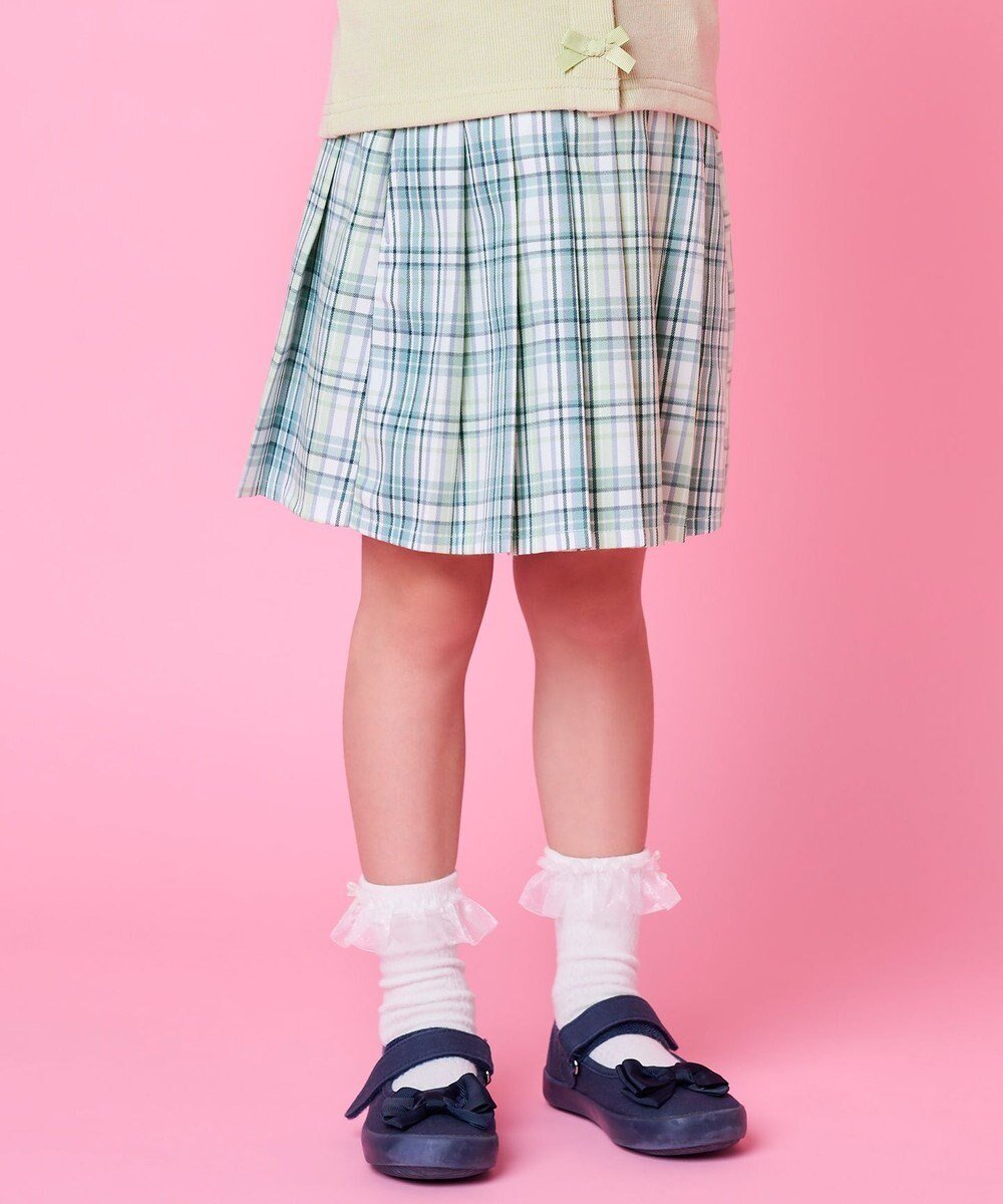 【エニファム/any FAM / KIDS】のチェック ガーリー スカパン インテリア・キッズ・メンズ・レディースファッション・服の通販 founy(ファニー) 　ファッション　Fashion　キッズファッション　KIDS　ボトムス　Bottoms/Kids　インナー　Inner　春　Spring　ガーリー　Girly　サテン　Satin　チェック　Check　チャーム　Charm　ポケット　Pocket　リボン　Ribbon　グリーン系|ID: prp329100003135494 ipo3291000000029390530