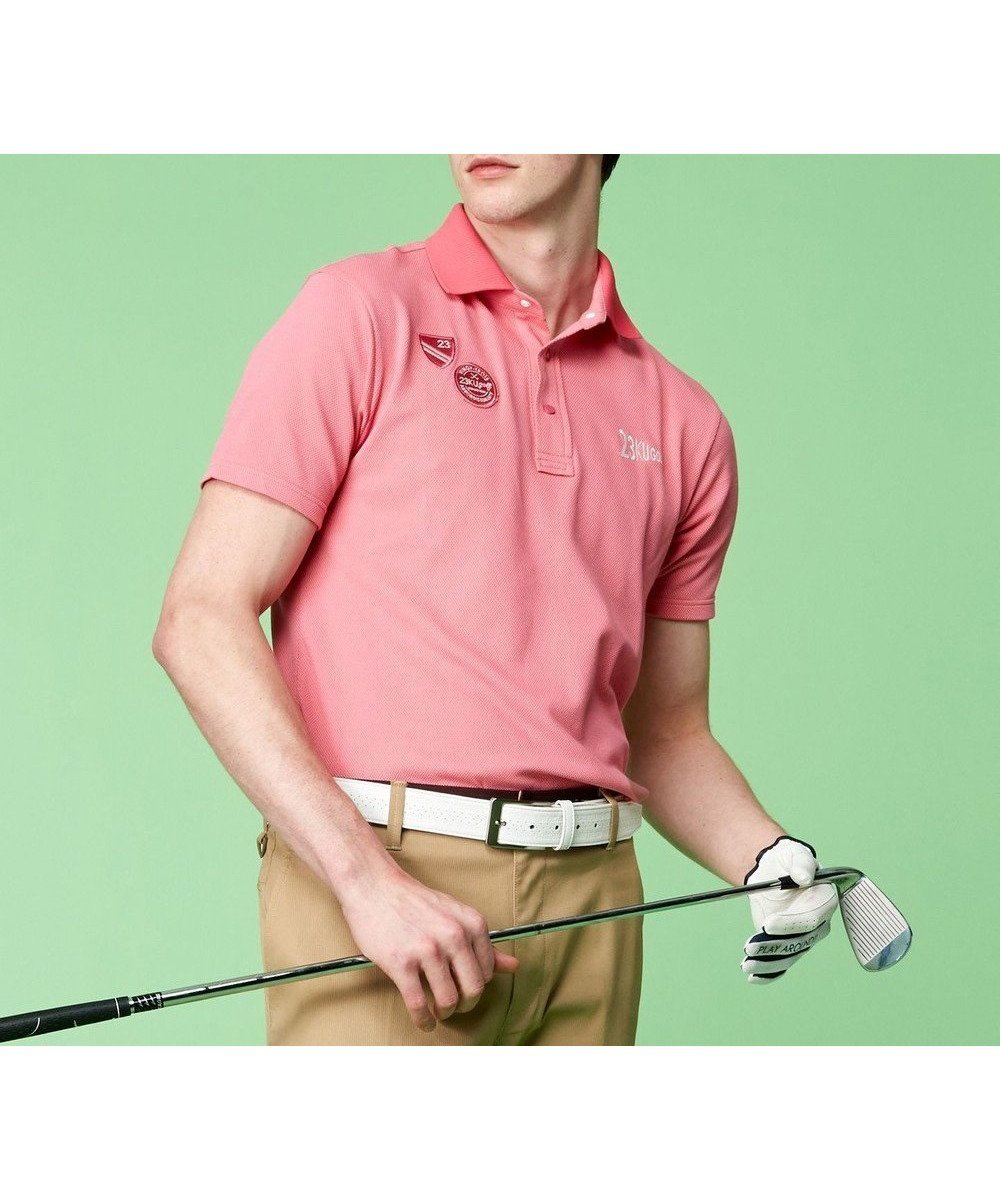 【23区 ゴルフ/23区GOLF / MEN】の【MEN】ハニカムカノコ半袖ポロシャツ インテリア・キッズ・メンズ・レディースファッション・服の通販 founy(ファニー) 　ファッション　Fashion　メンズファッション　MEN　トップス・カットソー　Tops/Tshirt/Men　シャツ　Shirts　ポロシャツ　Polo Shirts　2023年　2023　2023春夏・S/S　Ss,Spring/Summer,2023　ゴルフ　Golf　S/S・春夏　Ss・Spring/Summer　インナー　Inner　ストレッチ　Stretch　スポーティ　Sporty　ダブル　Double　ベーシック　Basic　ポロシャツ　Polo Shirt　半袖　Short Sleeve　吸水　Water Absorption　夏　Summer　定番　Standard　春　Spring　ピンク系|ID: prp329100003145891 ipo3291000000029076870