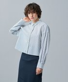 【アンクレイヴ/uncrave】のストライプ ショートシャツ ホワイト地×ネイビー ピンストライプ|ID: prp329100003159440 ipo3291000000028400563