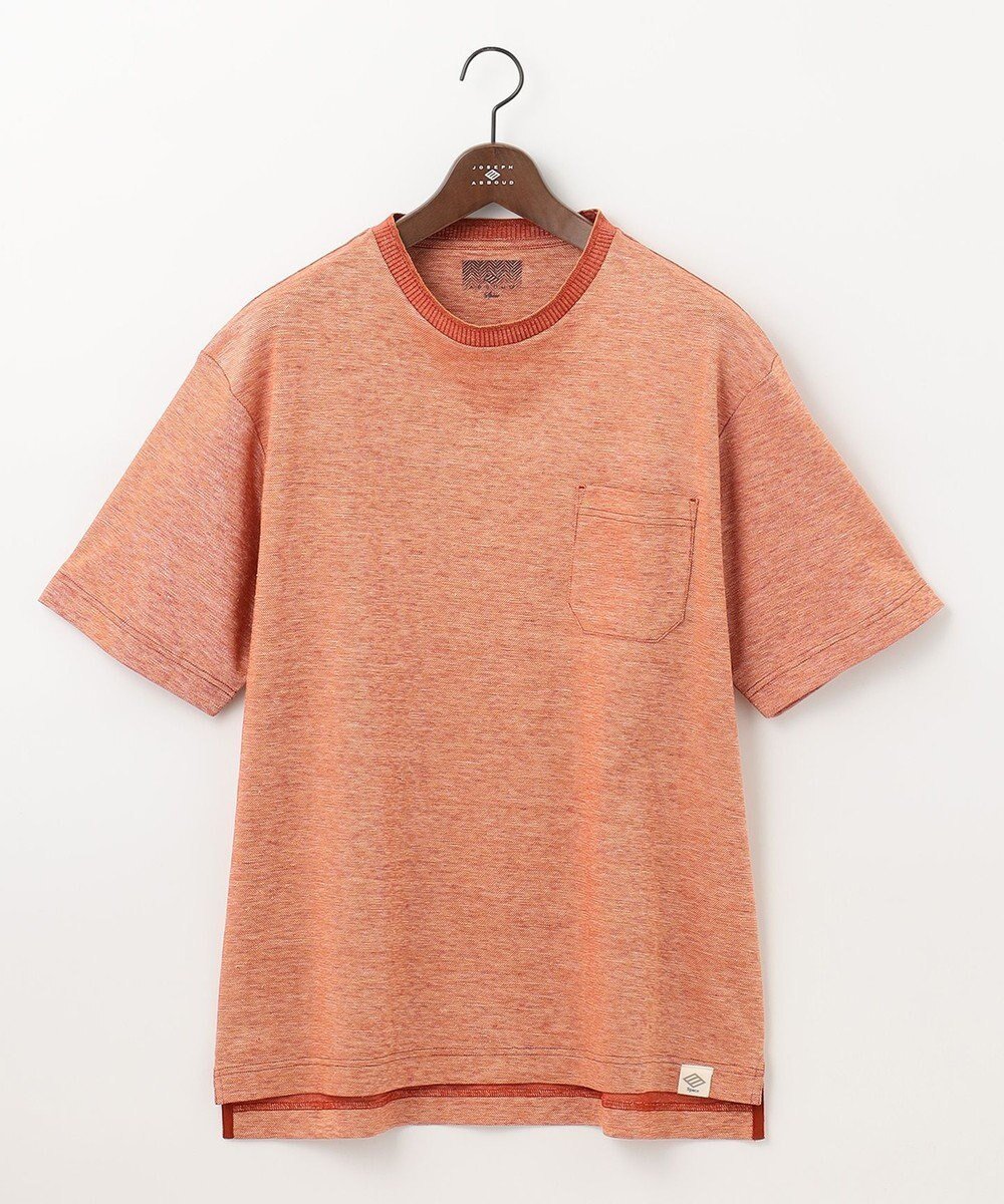 【ジョセフ アブード マウンテン/JOSEPH ABBOUD MOUNTAIN】の【SPACE/UNISEX】清涼感 リネンハニカム Tシャツ インテリア・キッズ・メンズ・レディースファッション・服の通販 founy(ファニー) 　ファッション　Fashion　レディースファッション　WOMEN　トップス・カットソー　Tops/Tshirt　シャツ/ブラウス　Shirts/Blouses　ロング / Tシャツ　T-Shirts　カットソー　Cut and Sewn　春　Spring　カットソー　Cut And Sew　吸水　Water Absorption　フランス　France　メランジ　Melange　ユニセックス　Unisex　リネン　Linen　リラックス　Relax　S/S・春夏　Ss・Spring/Summer　夏　Summer　オレンジ系|ID: prp329100003167925 ipo3291000000027711494