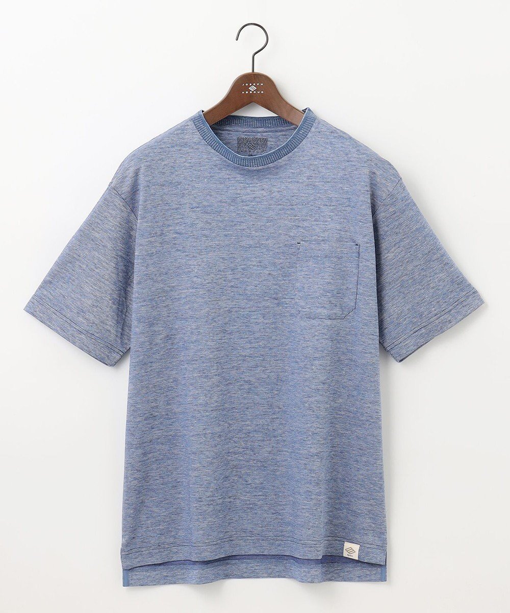 【ジョセフ アブード マウンテン/JOSEPH ABBOUD MOUNTAIN】の【SPACE/UNISEX】清涼感 リネンハニカム Tシャツ インテリア・キッズ・メンズ・レディースファッション・服の通販 founy(ファニー) 　ファッション　Fashion　レディースファッション　WOMEN　トップス・カットソー　Tops/Tshirt　シャツ/ブラウス　Shirts/Blouses　ロング / Tシャツ　T-Shirts　カットソー　Cut and Sewn　春　Spring　カットソー　Cut And Sew　吸水　Water Absorption　フランス　France　メランジ　Melange　ユニセックス　Unisex　リネン　Linen　リラックス　Relax　S/S・春夏　Ss・Spring/Summer　夏　Summer　サックスブルー系|ID: prp329100003167925 ipo3291000000027711497