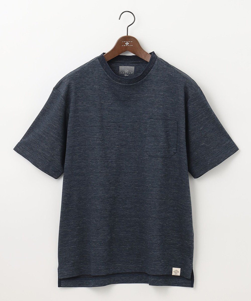 【ジョセフ アブード マウンテン/JOSEPH ABBOUD MOUNTAIN】の【SPACE/UNISEX】清涼感 リネンハニカム Tシャツ インテリア・キッズ・メンズ・レディースファッション・服の通販 founy(ファニー) 　ファッション　Fashion　レディースファッション　WOMEN　トップス・カットソー　Tops/Tshirt　シャツ/ブラウス　Shirts/Blouses　ロング / Tシャツ　T-Shirts　カットソー　Cut and Sewn　春　Spring　カットソー　Cut And Sew　吸水　Water Absorption　フランス　France　メランジ　Melange　ユニセックス　Unisex　リネン　Linen　リラックス　Relax　S/S・春夏　Ss・Spring/Summer　夏　Summer　ネイビー系|ID: prp329100003167925 ipo3291000000027711498