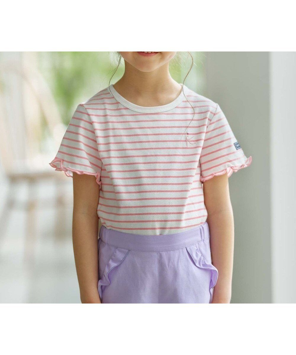 【組曲 / KIDS/KUMIKYOKU】の【110-140cm】半袖ボーダー Tシャツ インテリア・キッズ・メンズ・レディースファッション・服の通販 founy(ファニー) 　ファッション　Fashion　キッズファッション　KIDS　トップス・カットソー　Tops/Tees/Kids　S/S・春夏　Ss・Spring/Summer　カットソー　Cut And Sew　ベーシック　Basic　ボーダー　Border　再入荷　Restock/Back In Stock/Re Arrival　半袖　Short Sleeve　夏　Summer　春　Spring　アプリコット×オフホワイト|ID: prp329100003176769 ipo3291000000029389871