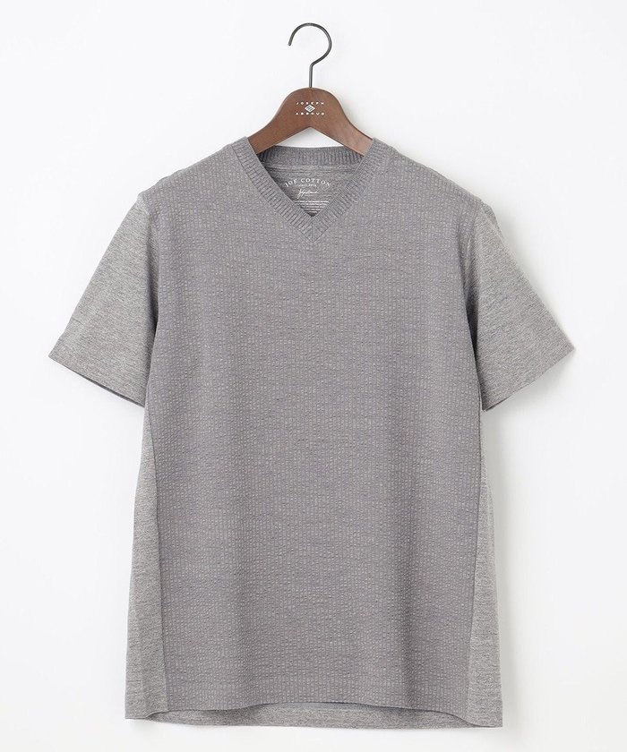 【ジョセフ アブード/JOSEPH ABBOUD / MEN】の【オーガニックコットン使用】JOE COTTONサッカーVネック Tシャツ インテリア・キッズ・メンズ・レディースファッション・服の通販 founy(ファニー) https://founy.com/ ファッション Fashion メンズファッション MEN トップス・カットソー Tops/Tshirt/Men シャツ Shirts 春 Spring カットソー Cut And Sew コンビ Combination サッカー Soccer ジャケット Jacket 別注 Special Order S/S・春夏 Ss・Spring/Summer 夏 Summer エレガント 上品 Elegant |ID: prp329100003183691 ipo3291000000029096167