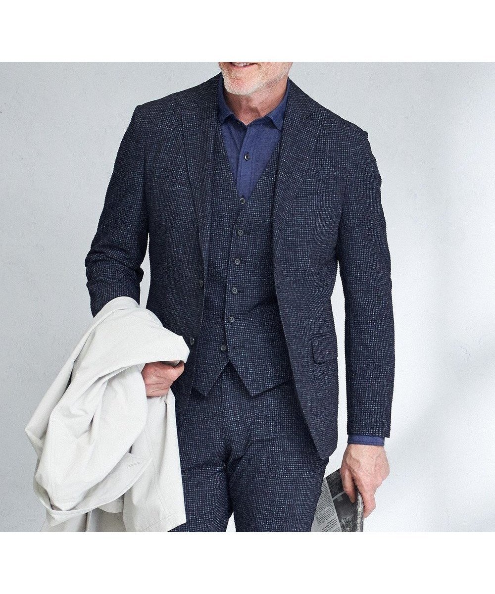 【ジョセフ アブード/JOSEPH ABBOUD / MEN】の【イージーケア・多機能】人気 ライトウェーブ ジャケット インテリア・キッズ・メンズ・レディースファッション・服の通販 founy(ファニー) 　ファッション　Fashion　メンズファッション　MEN　アウター　Coats Outerwear/Men　テーラードジャケット　Tailored Jackets　ウォッシャブル　Washable　春　Spring　抗菌　Antibacterial　サッカー　Soccer　ジャケット　Jacket　ストレッチ　Stretch　セットアップ　Set Up　チェック　Check　デニム　Denim　人気　Popularity　ベスト　Vest　S/S・春夏　Ss・Spring/Summer　おすすめ　Recommend　夏　Summer　ネイビー系4|ID: prp329100003185723 ipo3291000000029088377