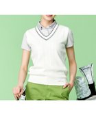 【23区 ゴルフ/NIJYUSANKU GOLF】の【WOMEN】【洗える】コットンブレンド ニットベスト ホワイト系|ID: prp329100003200113 ipo3291000000028661083