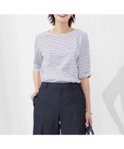 【ジェイ プレス/J.PRESS】の【接触冷感・UVケア】 スムースジャージー タックスリーブ ボーダー カットソー ネイビー系1|ID:prp329100003204945