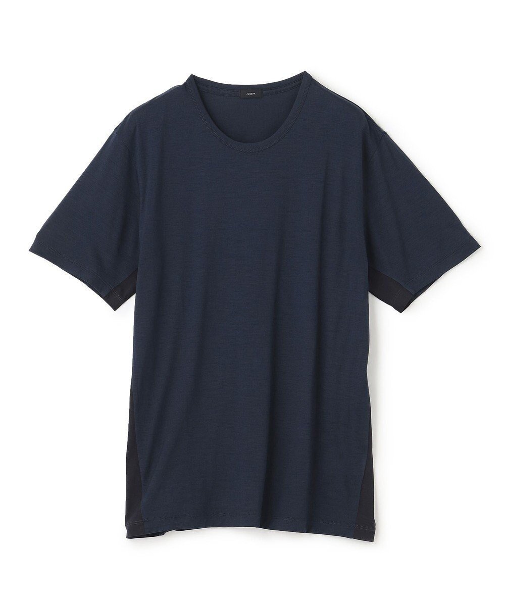 【ジョゼフ オム/JOSEPH HOMME / MEN】のSUMMER WOOL JERSEY CREW NECK TEE インテリア・キッズ・メンズ・レディースファッション・服の通販 founy(ファニー) 　ファッション　Fashion　メンズファッション　MEN　トップス・カットソー　Tops/Tshirt/Men　シャツ　Shirts　S/S・春夏　Ss・Spring/Summer　アウトドア　Outdoor　イタリア　Italy　カットソー　Cut And Sew　スポーツ　Sports　ブロッキング　Blocking　ベーシック　Basic　半袖　Short Sleeve　夏　Summer　春　Spring　軽量　Lightweight　ネイビー系|ID: prp329100003209178 ipo3291000000029094793