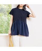 【アンフィーロ 自由区/UNFILO】の【GLOW 6月号掲載/接触冷感/ストレッチ】BEAUTY FORM タフタコンビTシャツ ネイビー|ID: prp329100003212711 ipo3291000000028651641