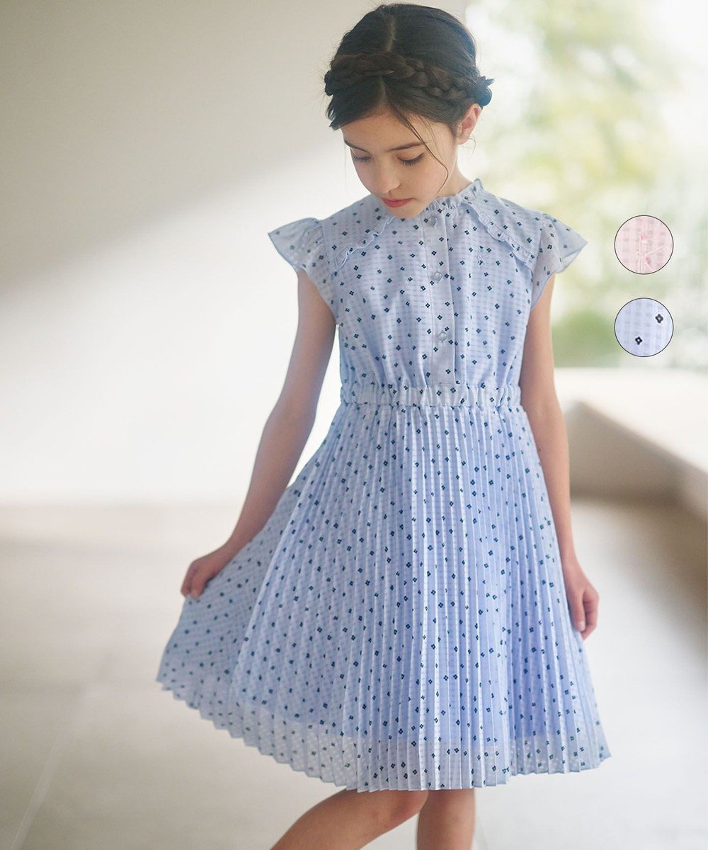 【組曲 / KIDS/KUMIKYOKU】の【110-140cm】Tiny Flower ワンピース インテリア・キッズ・メンズ・レディースファッション・服の通販 founy(ファニー) 　ファッション　Fashion　キッズファッション　KIDS　ワンピース　Dress/Kids　S/S・春夏　Ss・Spring/Summer　カーディガン　Cardigan　チェック　Check　フォーマル　Formal　プリーツ　Pleats　ランダム　Random　夏　Summer　春　Spring　ミストブルー系5|ID: prp329100003212799 ipo3291000000029389496