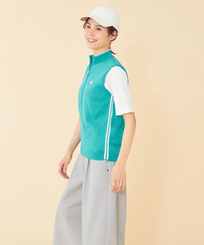 【ダックス ゴルフ/DAKS GOLF】の【WOMEN】シャドーDAKSベア ニットベスト インテリア・キッズ・メンズ・レディースファッション・服の通販 founy(ファニー) https://founy.com/ ファッション Fashion レディースファッション WOMEN アウター Coat Outerwear トップス・カットソー Tops/Tshirt ニット Knit Tops ベスト/ジレ Gilets/Vests S/S・春夏 Ss・Spring/Summer シャドー Shadow ストレッチ Stretch スポーティ Sporty ベスト Vest ボーダー Border ワンポイント One Point 夏 Summer 春 Spring 無地 Plain Color |ID: prp329100003217873 ipo3291000000027016229