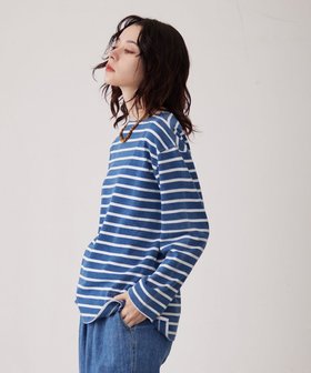 【ジェイプレスヨークストリート/J.PRESS YORK STREET】の【UNISEX】インディゴボーダーロングTシャツ 人気、トレンドファッション・服の通販 founy(ファニー) ファッション Fashion レディースファッション WOMEN トップス・カットソー Tops/Tshirt シャツ/ブラウス Shirts/Blouses ロング / Tシャツ T-Shirts カットソー Cut and Sewn インディゴ Indigo インナー Inner 春 Spring カットソー Cut And Sew コンパクト Compact バスク Basque バランス Balance ボーダー Border ユニセックス Unisex S/S・春夏 Ss・Spring/Summer 夏 Summer エレガント 上品 Elegant |ID:prp329100003250276