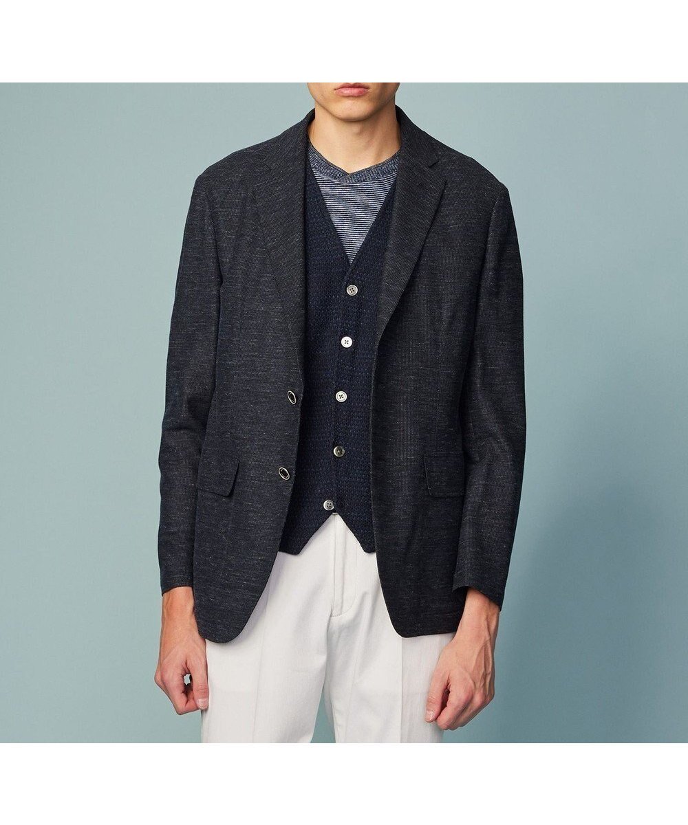 【ジョセフ アブード/JOSEPH ABBOUD / MEN】の【清涼感/軽量】リネンTOPピケ ジャケット インテリア・キッズ・メンズ・レディースファッション・服の通販 founy(ファニー) 　ファッション　Fashion　メンズファッション　MEN　アウター　Coats Outerwear/Men　テーラードジャケット　Tailored Jackets　カーディガン　Cardigan　ジャケット　Jacket　ファブリック　Fabric　フランス　France　ポケット　Pocket　リネン　Linen　夏　Summer　春　Spring　S/S・春夏　Ss・Spring/Summer　軽量　Lightweight　ネイビー系|ID: prp329100003255137 ipo3291000000027381040