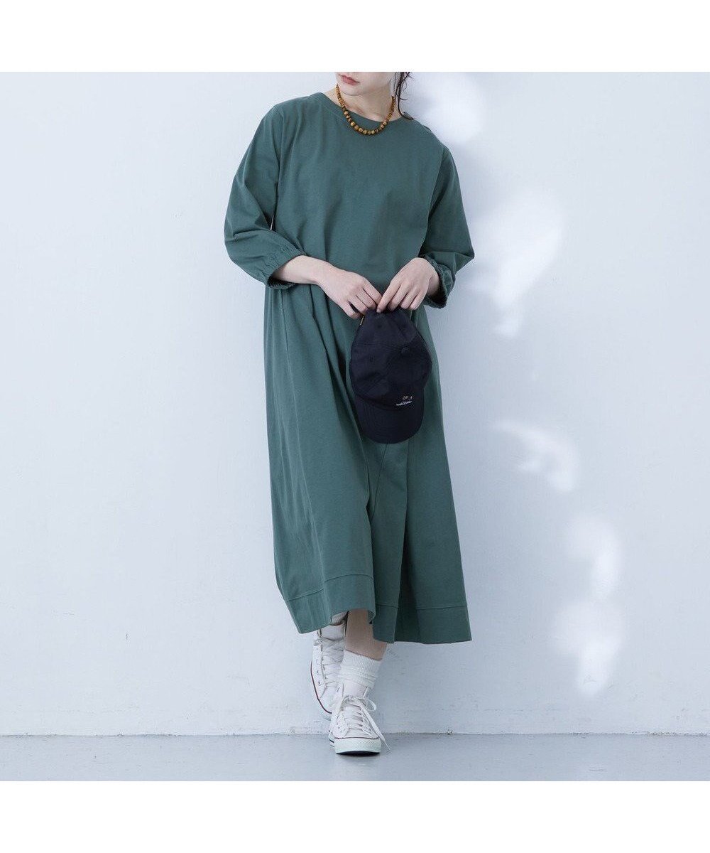 【ジェイプレスヨークストリート/J.PRESS YORK STREET】の【WOMEN】Aラインワンピース インテリア・キッズ・メンズ・レディースファッション・服の通販 founy(ファニー) 　ファッション　Fashion　レディースファッション　WOMEN　ワンピース　Dress　Aラインワンピース　A-line Dress　S/S・春夏　Ss・Spring/Summer　おすすめ　Recommend　リラックス　Relax　夏　Summer　春　Spring　スモーキーグリーン系|ID: prp329100003257394 ipo3291000000029174982