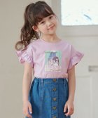 【エニファム/any FAM / KIDS】の袖フリル エモプリント Tシャツ ラベンダー|ID:prp329100003257444