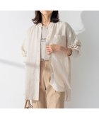 【23区/NIJYUSANKU】の【WEB限定カラーあり/洗える】LIBECO バンドカラー ビッグシルエット シャツ ベージュ系|ID: prp329100003271668 ipo3291000000028399571