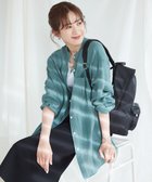 【23区/NIJYUSANKU】の【WEB限定カラーあり/洗える】LIBECO バンドカラー ビッグシルエット シャツ 【WEB限定】ピーコックグリーン系|ID: prp329100003271668 ipo3291000000028399576