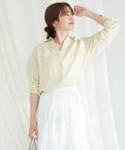 【23区/NIJYUSANKU】の【CLASSY. 9月号掲載/WEB限定カラーあり】LIBECO ベーシック シャツ イエローストライプ|ID: prp329100003271669 ipo3291000000028399581